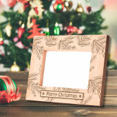 Frohe Weihnachten rustikale Weihnachtsfeier Foto a Geätzte Rahmen