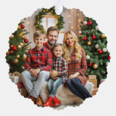 Frohe Weihnachten rustikale Winter botanisches Fot Ornament Karte (Rückseite)