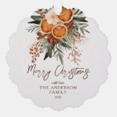 Frohe Weihnachten rustikale Winter botanisches Fot Ornament Karte (Vorderseite)