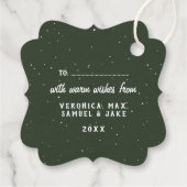 Frohe Weihnachten | Rustikale Winterlandschaft Ber Geschenkanhänger (Rückseite)