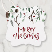 Frohe Weihnachten | Rustikale Winterlandschaft Ber Geschenkanhänger (Vorderseite)