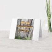 Frohe Weihnachten Rustikaler grauer Holzzaun (Rückseite)