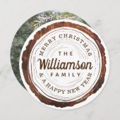 Frohe Weihnachten Rustikaler Holzbaum Slice (Vorne/Hinten)