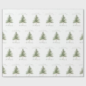Frohe Weihnachten Rustikaler Minimalistischer Baum Geschenkpapier (Flach)