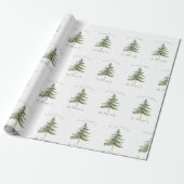 Frohe Weihnachten Rustikaler Minimalistischer Baum Geschenkpapier (Ungerollt)