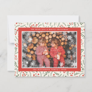 Frohe Weihnachten Rustikaler Schneeflocken-Foto-Ur