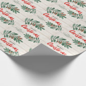 Frohe Weihnachten Rustikaler Urlaub im Grünen Geschenkpapier (Ecke)