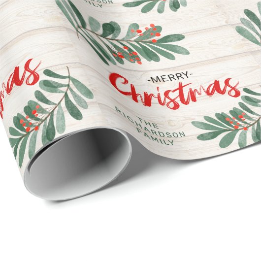 Frohe Weihnachten Rustikaler Urlaub im Grünen Geschenkpapier (Rolleneckpunkt)