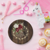 Frohe Weihnachten - Rustikaler Woodsy Lighted Kran Pappteller (Party)