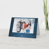 Frohe Weihnachten Rustikales blaues Holz 4 FOTO Gr (Rückseite)