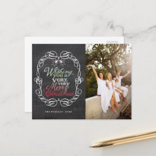 Frohe Weihnachten Rustikales Chalkboard Mistletoes