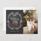 Frohe Weihnachten Rustikales Chalkboard Mistletoes (Vorne/Hinten)