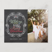 Frohe Weihnachten Rustikales Chalkboard Mistletoes (Vorderseite)