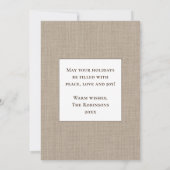 Frohe Weihnachten Rustikales Country Burlap Print  (Rückseite)