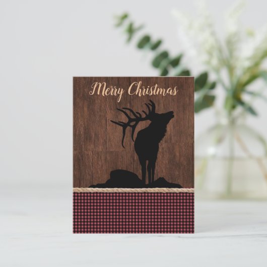 Frohe Weihnachten Rustikales Elk (Stehend Vorderseite)