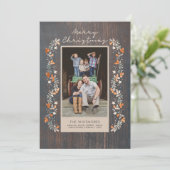 Frohe Weihnachten Rustikales Foto (Stehend Vorderseite)