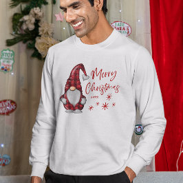 Frohe Weihnachten Rustikales Gnome in Red Buffalo  Sweatshirt