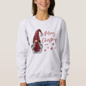 Frohe Weihnachten Rustikales Gnome in Red Buffalo  Sweatshirt (Vorderseite)
