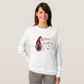 Frohe Weihnachten Rustikales Gnome in Red Buffalo T-Shirt (Vorne ganz)