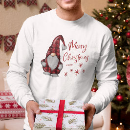 Frohe Weihnachten Rustikales Gnome in Red Buffalo  T-Shirt