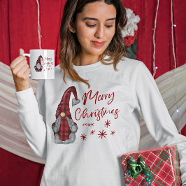 Frohe Weihnachten Rustikales Gnome in Red Buffalo  T-Shirt