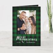 Frohe Weihnachten Rustikales Green Buffalo Kariert (Vorderseite)