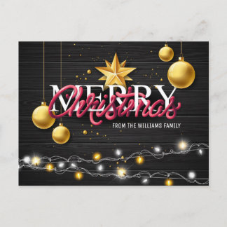Frohe Weihnachten Rustikales Holz Schwarz Modernes