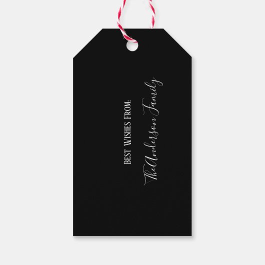 Frohe Weihnachten Rustikales Holz und Blumen Geschenkanhänger (Rückseite)