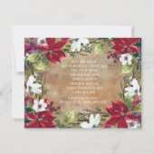 Frohe Weihnachten Rustikales Kariertes Red Poinset (Rückseite)