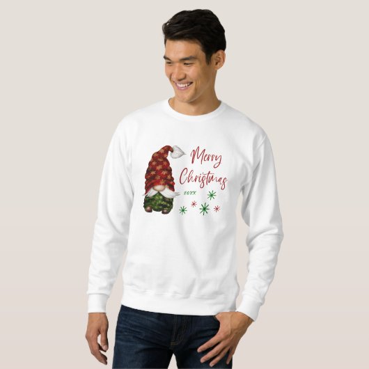 Frohe Weihnachten Rustikales Land Gnome Spaß Urlau Sweatshirt (Vorne ganz)