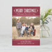 Frohe Weihnachten Rustikales Rotes Foto (Stehend Vorderseite)