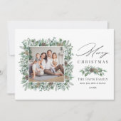Frohe Weihnachten Rustikales Wintergrün Foto (Vorderseite)