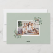 Frohe Weihnachten Rustikales Wintergrün Foto (Rückseite)