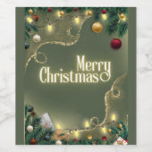Frohe Weihnachten Sage Weinetikett (Einzelnes Label)
