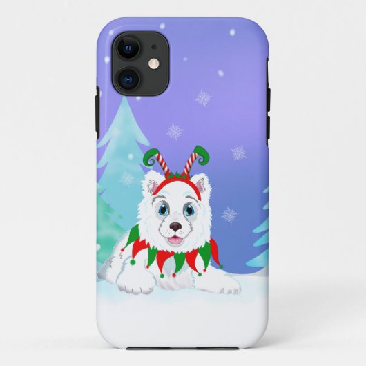 Frohe Weihnachten Samoyed mit Elf-Headband Case-Mate iPhone Hülle (Rückseite)