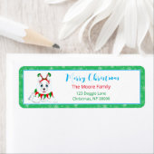 Frohe Weihnachten Samoyed mit Elf Headband Rückkeh (Insitu)