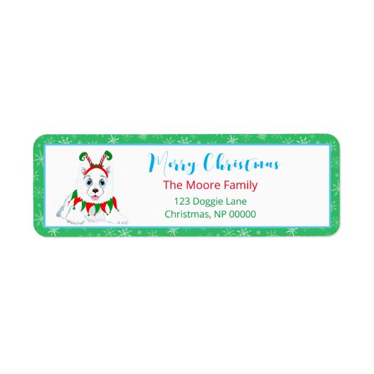 Frohe Weihnachten Samoyed mit Elf Headband Rückkeh (Vorne)