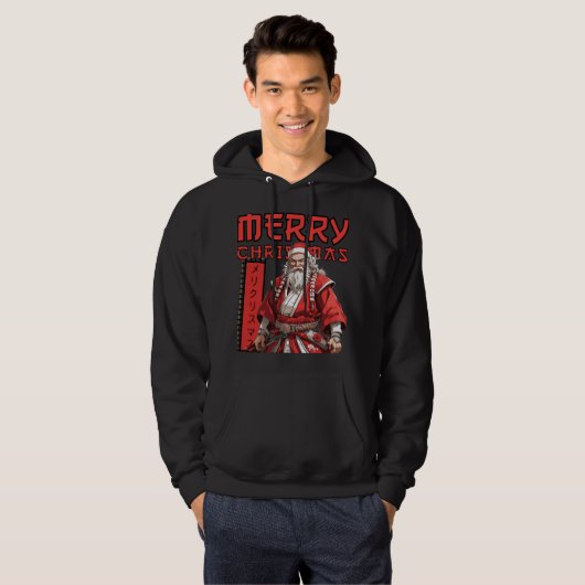 Frohe Weihnachten Samurai Santa für Ihm Hoodie (Vorne ganz)