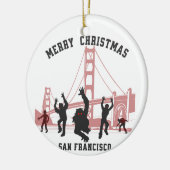 Frohe Weihnachten San Francisco Souvenir Weihnacht Keramik Ornament (Links)