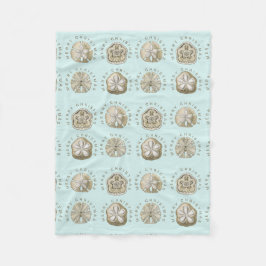 Frohe Weihnachten Sand Dollar Türkis Muster Fleecedecke
