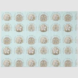 Frohe Weihnachten Sand Dollar Türkis Muster Seidenpapier