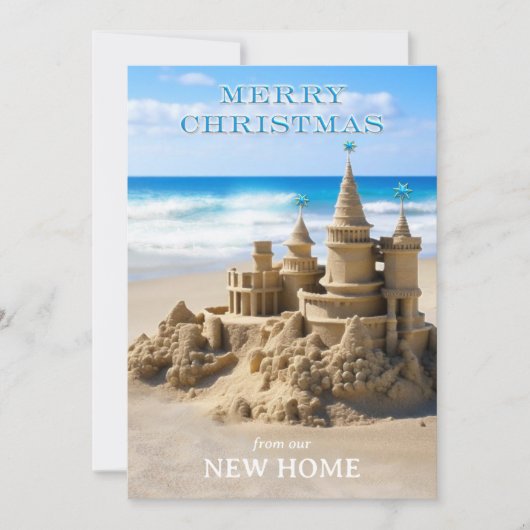 Frohe Weihnachten Sandcastle Beach New Zuhause Fot (Vorderseite)