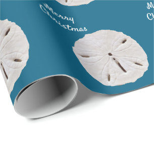Frohe Weihnachten Sanddollar Ocean Blue Beach 2025 Geschenkpapier