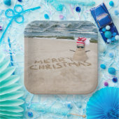 Frohe Weihnachten Sandman on Beach Pappteller (Party)