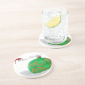 Frohe Weihnachten Sandstein Untersetzer (Seite)