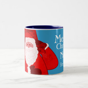 Frohe Weihnachten Sankt Tasse roter/blauer Jungen
