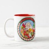 Frohe Weihnachten Sankt Zweifarbige Tasse (Links)