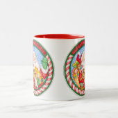 Frohe Weihnachten Sankt Zweifarbige Tasse (Mittel)