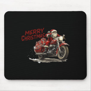 Frohe Weihnachten Santa auf einem Vintage-Motorrad Mousepad