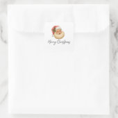 Frohe Weihnachten Santa Aufkleber | Vintage Etiket (Tasche)